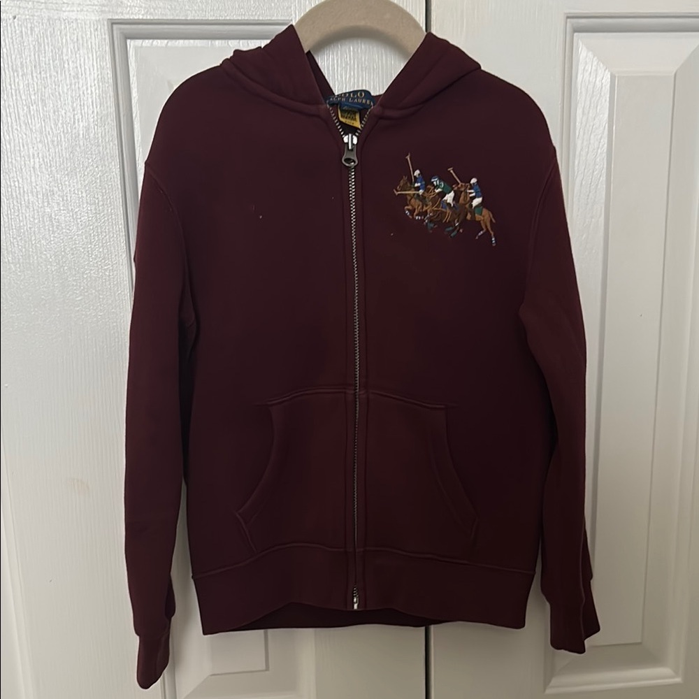 Polo by Ralph Lauren Red Zip-Up Hoodie Sweatshirt